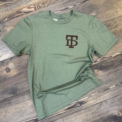 Mens Two Dove South Texas Original S/S Tee-Heather Green