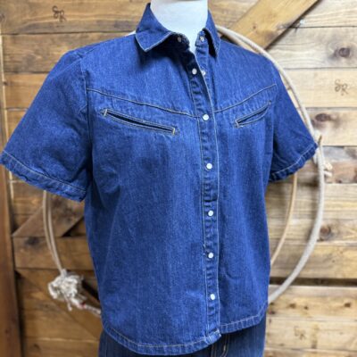 Womens Rodeo Quincy Freeman Ranch Top-Denim