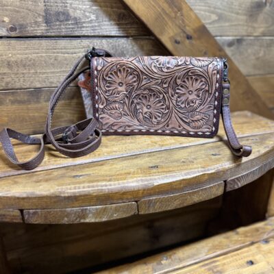 American Darling Tooled Leather Convertible Crossbody-Brown