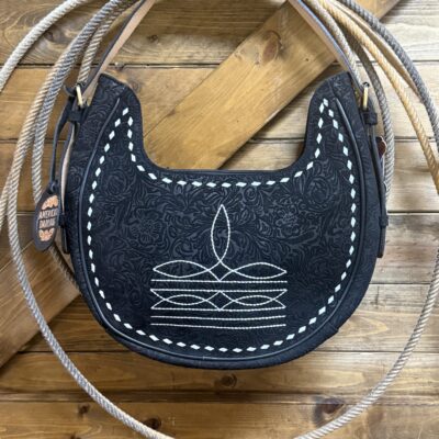 American Darling Embossed Hobo Bag-Black