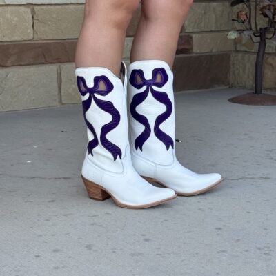 Ariat Women's Beaux Boot - Ivory Pearl/ Deep Amethyst