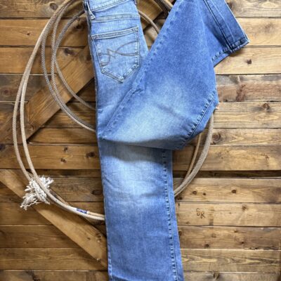 Womens Ariat High Rise Vilma Wide Leg Jean-Medium Wash Ultra Stretch