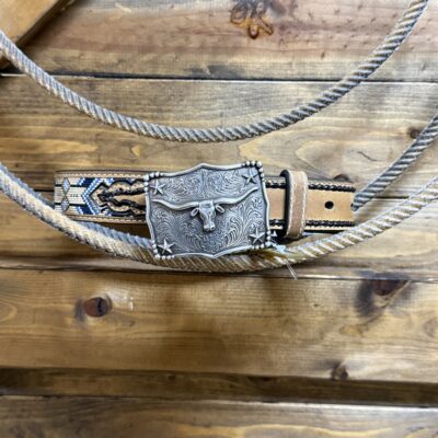 Kids Southwest Inlay Belt-Brown/Blue