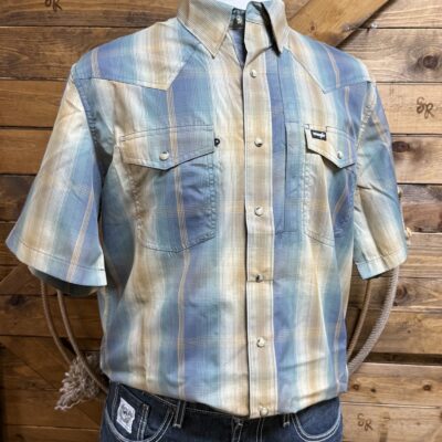 Mens Wrangler ATG Performance S/S Pearl Snap Shirt-Turbulence Ombre