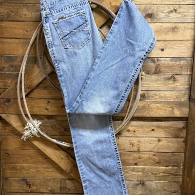 Mens Ariat M4 Toby Relaxed Boot Cut Jeans- Light Wash