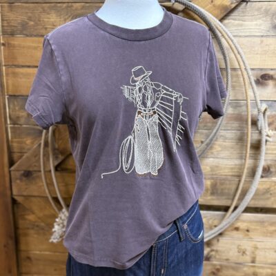 Womens Ariat Rebel S/S Tee-Chocolate Plum