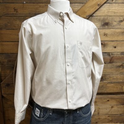 Mens Ariat Classic Wrinkle Free L/S Button Down-Savannah Tan
