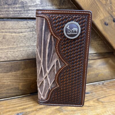 Mustang Ridge Basket Weave Long Wallet-Leather