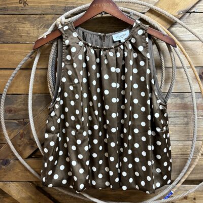 Womens Ee:some Polka Dot Bubble Tank-Cocoa