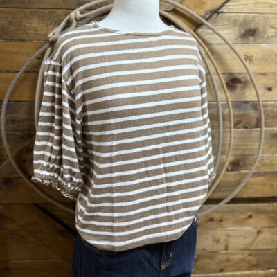 Womens Dylan S/S Monroe Top-Teddy/Natural