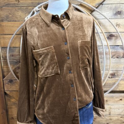 Womens Dylan Maeve L/S Button Down-True Brown