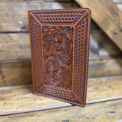 Tooled Leather Notepad Cover-Small-Natural