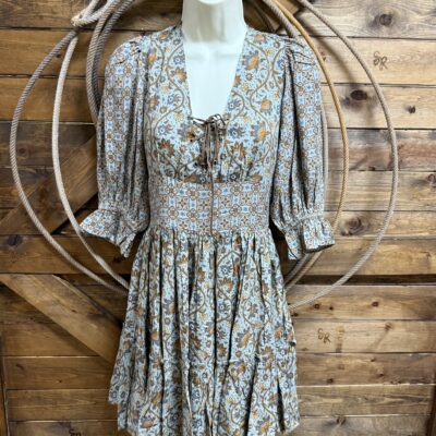 Womens Rock&Roll Mini Dress-Jade Print