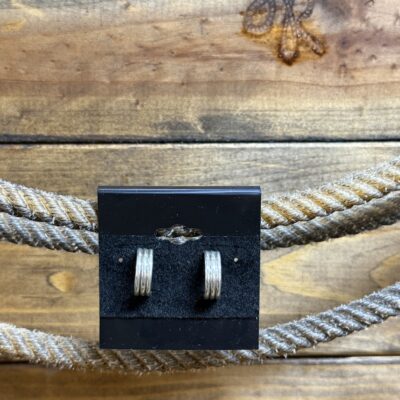 Sterling Silver Simple Bands Half Hoop Earrings