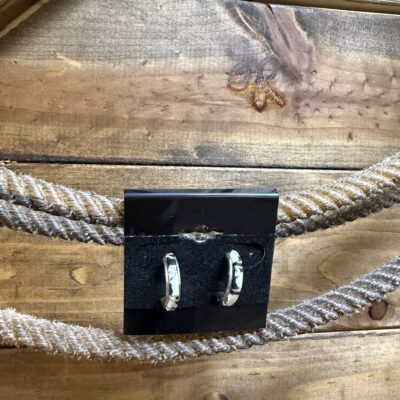 White Buffalo Inlay Small Hoop Earrings
