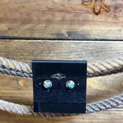 Tiny Flat Edge Turquoise Stud