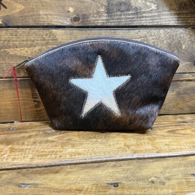 Half Moon Hair On Hide Zipper Bag-Star