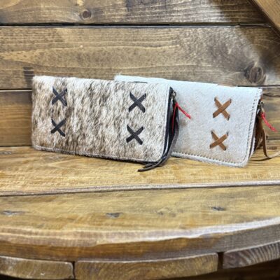 Hair On Hide Zipper Wallet-Cross Stitch
