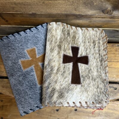 Hair On Hide Bible Cover-Cross