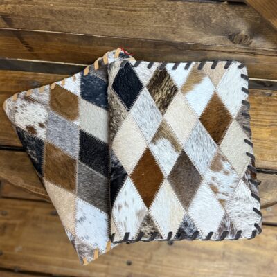 Hair On Hide Bible Cover-Diamond Patchwork