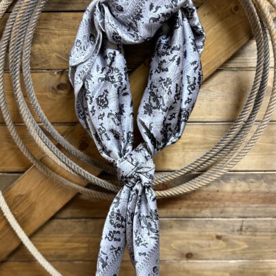 Silver Western Paisley Wild Rag