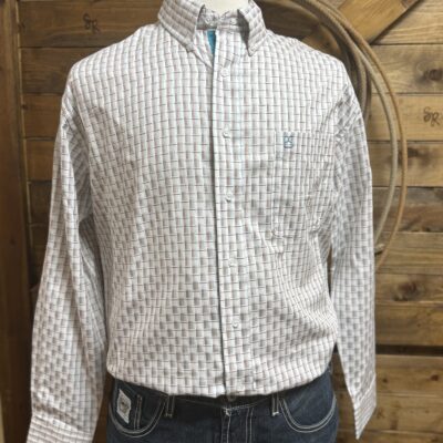 Mens Panhandle Slim L/S Button Down-Multi Plaid