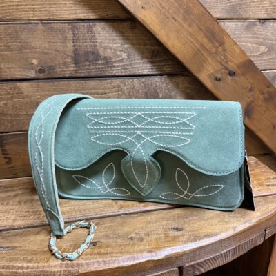 American Darling Boot Stitched Purse-Sage Green Roughout