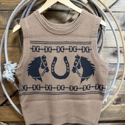 Womens Wrangler Retro Sweater Vest-Brown/Chocolate