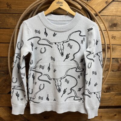 Womens Outback Ainsley Sweater-Light Blue Western