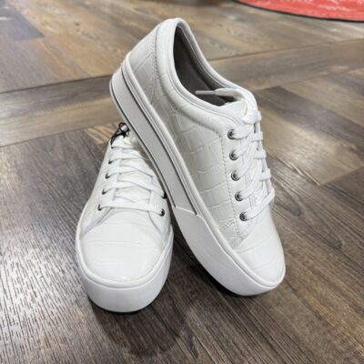 Ariat Skylar Platform Shoe-Patent White Croc