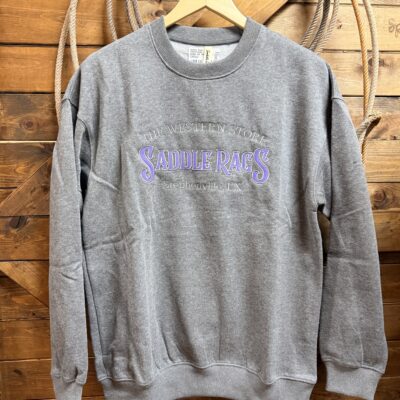 Saddle Rags Crew Sweatshirt - Dark Gray/Purple