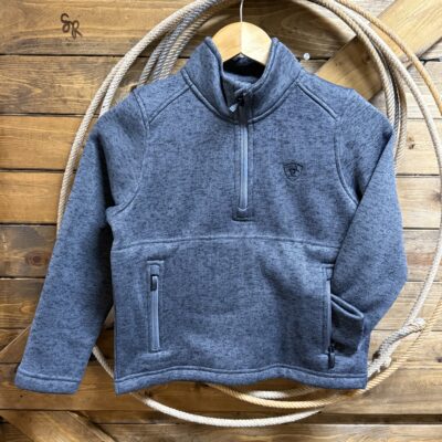 Youth Ariat Caldwell 1/4 Zip Pullover-Iron Gate Grey