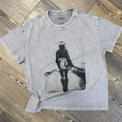 Womens Flag&Anthem Country Girl Boyfriend Tee-Taupe