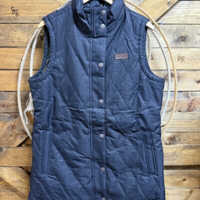 Womens Cinch Saddle Vest-Black Quilted
