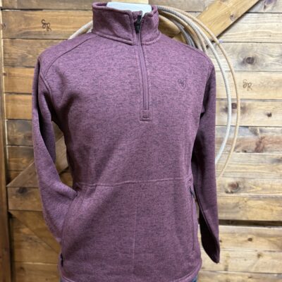 Mens Ariat Caldwell 1/4 Zip Pullover-Red Mahogany