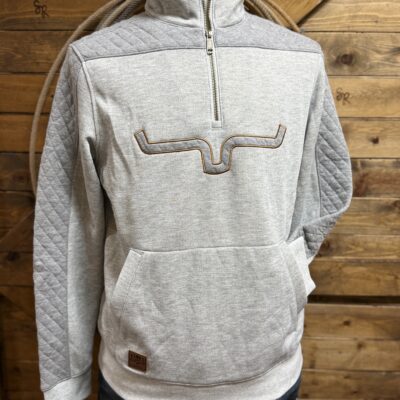 Mens Kimes Ranch Canfield 1/4 Zip Pullover-Grey Heather