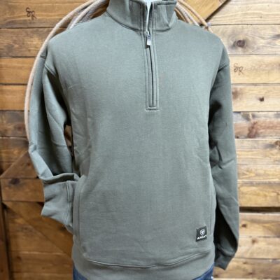 Mens Ariat Core 1/4 Zip Pullover-Grape Leaf Green