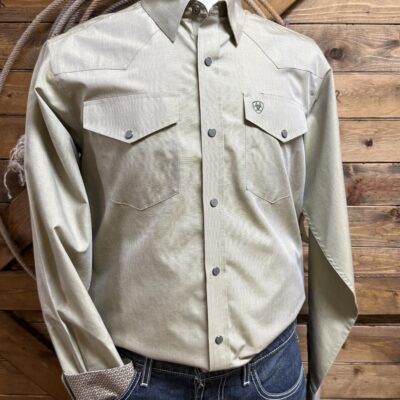 Mens Ariat Wrinkle Free L/S Classic Button Down Shirt-Grape Leaf