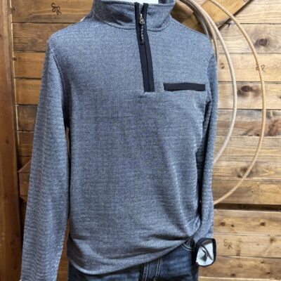 Mens Kimes Ranch Lambert 1/4 Zip Pullover-Black/Grey