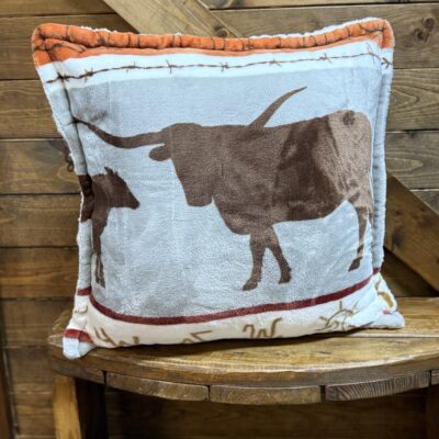 Carstens Plush Sherpa Pillow-Longhorn