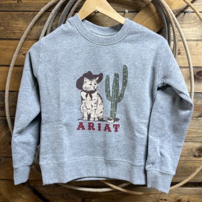 Girls Ariat Sassy Sweatshirt-Heather Grey