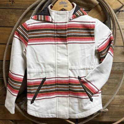 Girls Cruel Girls 3/4 Length Coat-Cream/Red Stripe