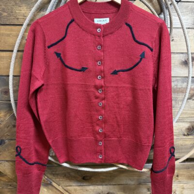 Womens Ariat Dolly Cardigan-Savvy Red