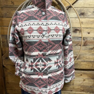 Womens Outback Margot Jacket-Raspberry Aztec