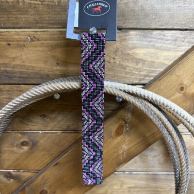 Challenger Beaded Hat Band- Purple/Blk