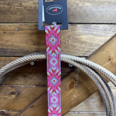 Challenger Beaded Hat Band-Pink/Purple/White