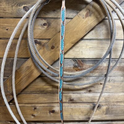 Challenger Leather Hat Band w/Turquoise Feathers