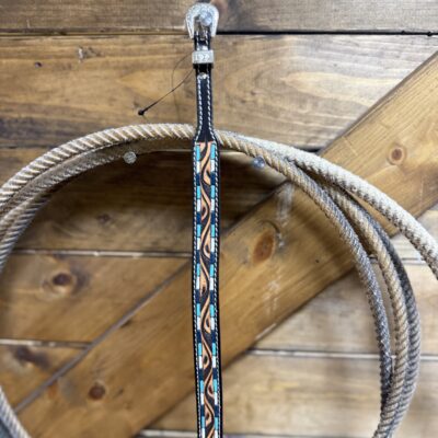 Challenger Leather Hat Band w/Turquoise Edging