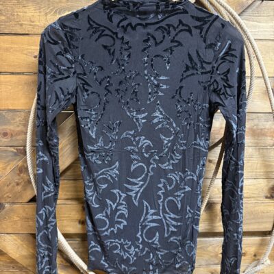 Womens Cruel Denim L/S Burnout-Black Velvet
