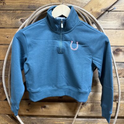 Girls Cruel Girls 1/4 Zip Pullover-Teal/Pink